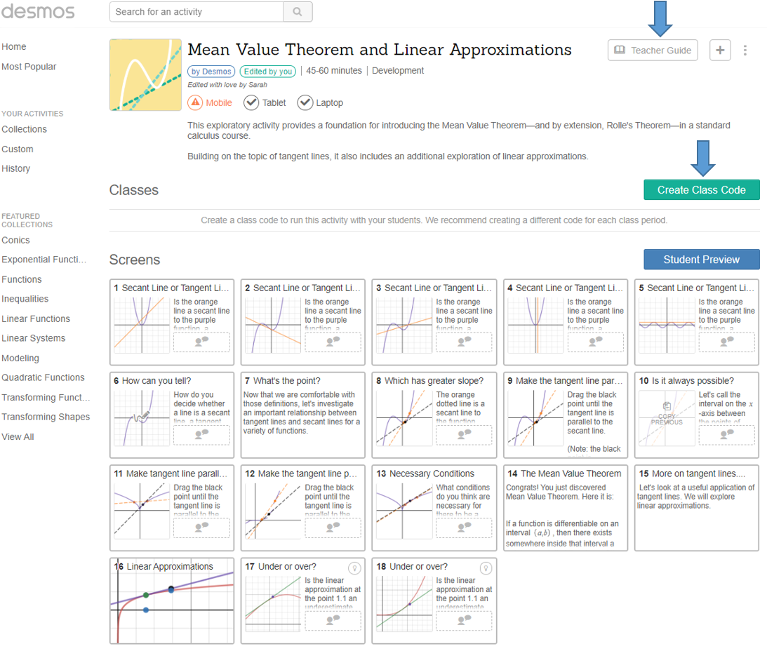 Image: Run activity in class