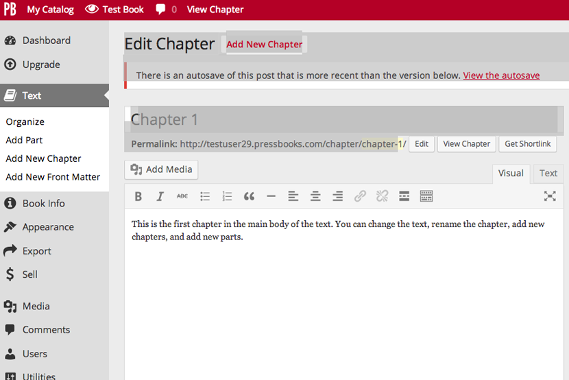 Add Media button in Chapter Edit Mode
